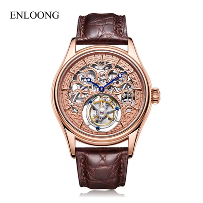 ENLOONG Skeleton Infinite Real Flying Tourbillon Mechanical Watch ELT2101