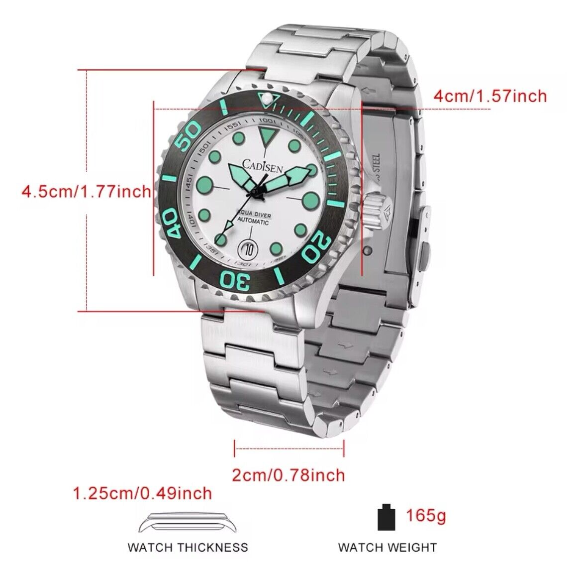 CADISEN AQUA DIVER Modell 2024 C8232MWWW mit NH35A Uhrwerk