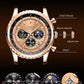 Original LIGE Herren Edelstahl Chronograph Quarzuhr LG8989C Rose-Gold-White