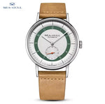 Elegante Seagull Automatikuhr 819.93.6099 Variante grün mit Lederarmband