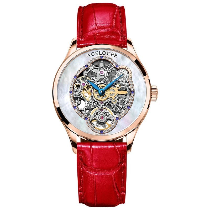 AGELOCER Women Automatic Mechanical Skeleton Design Watch - Michas.Zeithaus