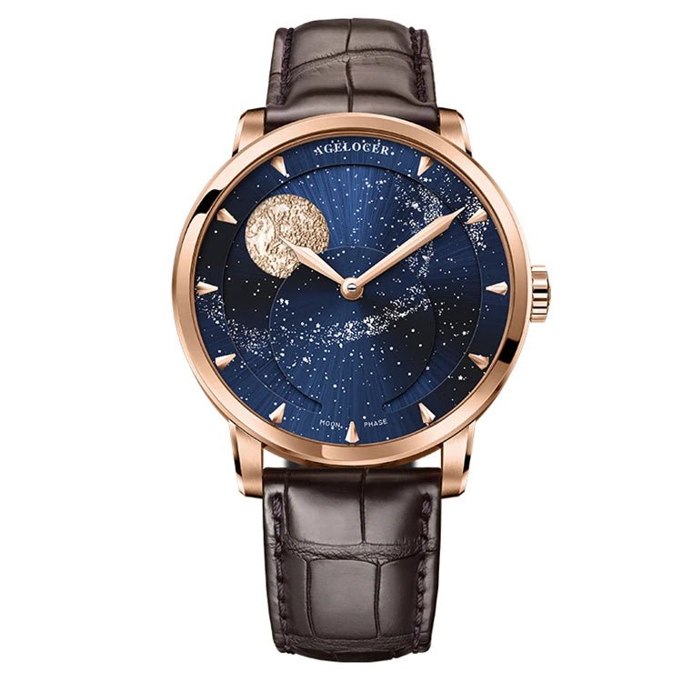 AGELOCER Astronomer Van Gogh Painting Automatic Mechanical Moon Phase Watch - Michas.Zeithaus