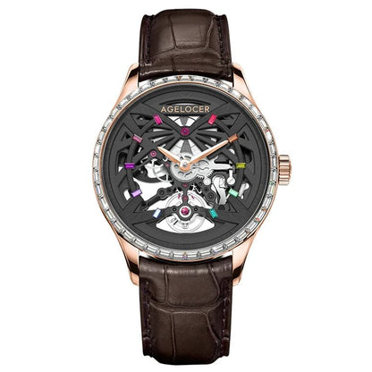 Agelocer Popular Men Automatic Watch Mechanical Movement Skeleton version - Michas.Zeithaus