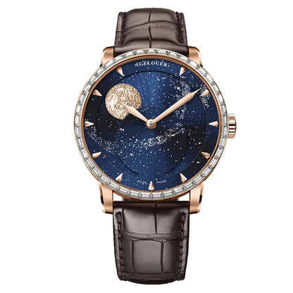 AGELOCER Astronomer Van Gogh Painting Automatic Mechanical Moon Phase Watch - Michas.Zeithaus