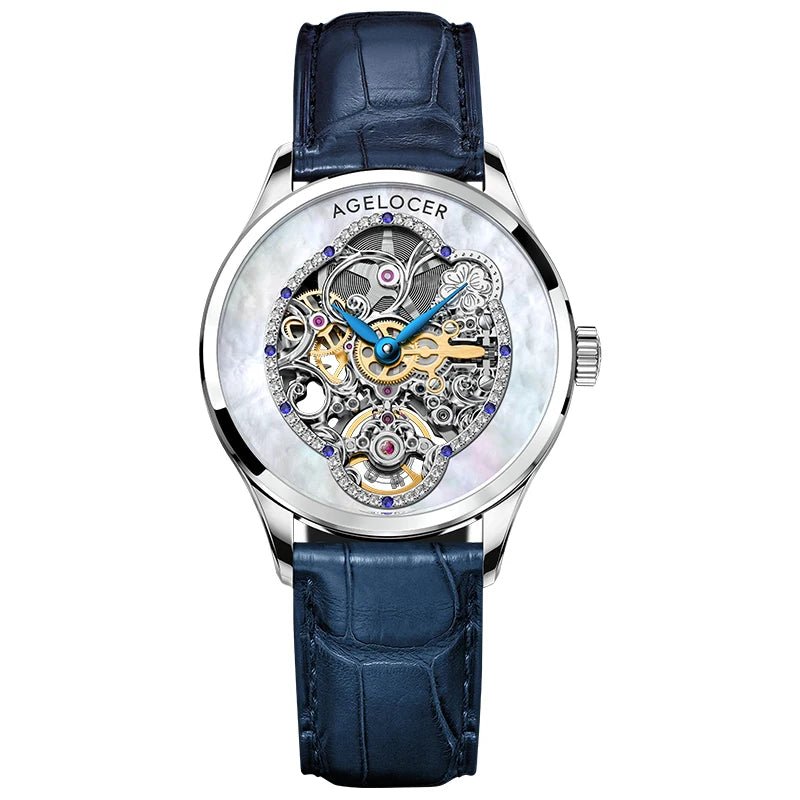 AGELOCER Women Automatic Mechanical Skeleton Design Watch - Michas.Zeithaus