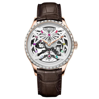 Agelocer Popular Men Automatic Watch Mechanical Movement Skeleton version - Michas.Zeithaus