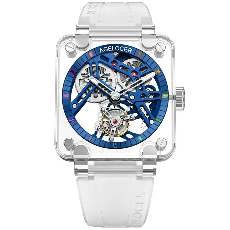 AGELOCER Fully Transparent Sapphire Tourbillon Watch Mechanical - Michas.Zeithaus