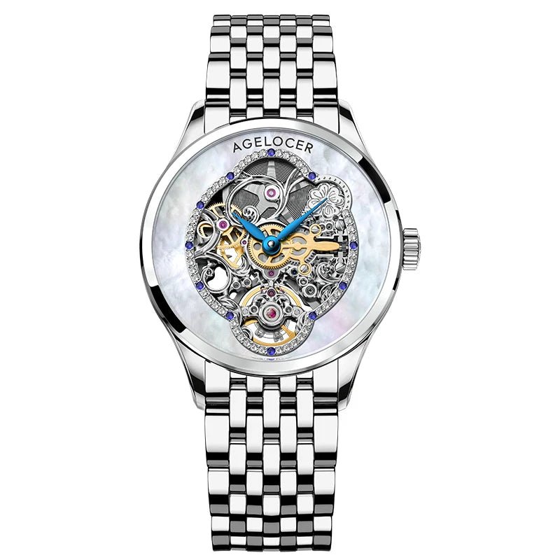 AGELOCER Women Automatic Mechanical Skeleton Design Watch - Michas.Zeithaus