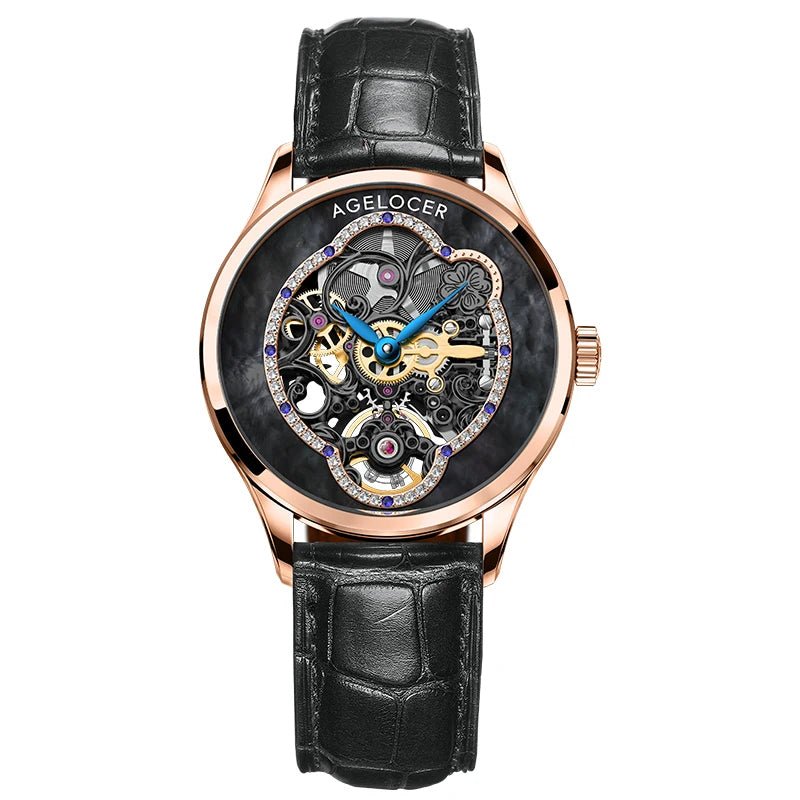 AGELOCER Women Automatic Mechanical Skeleton Design Watch - Michas.Zeithaus