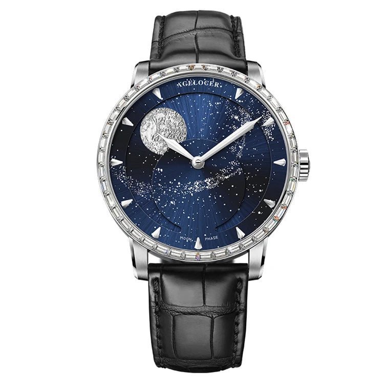 AGELOCER Astronomer Van Gogh Painting Automatic Mechanical Moon Phase Watch - Michas.Zeithaus