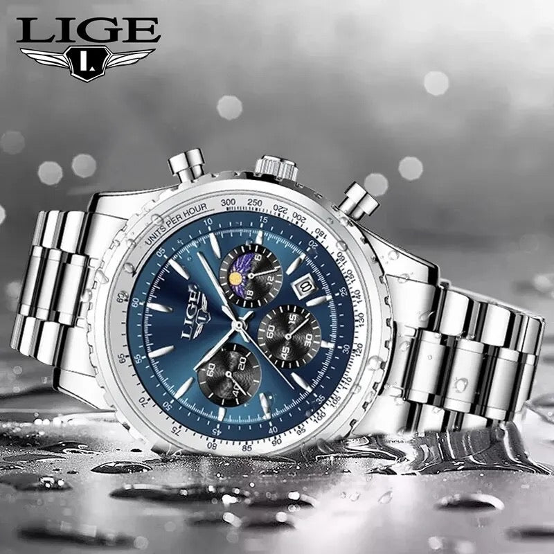 Original LIGE men's wristwatch with chronograph LG8989K