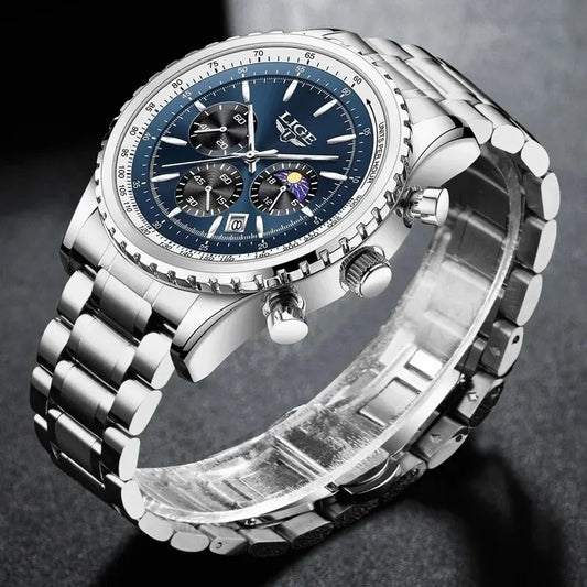 Montre-bracelet originale LIGE pour homme avec chronographe LG8989K