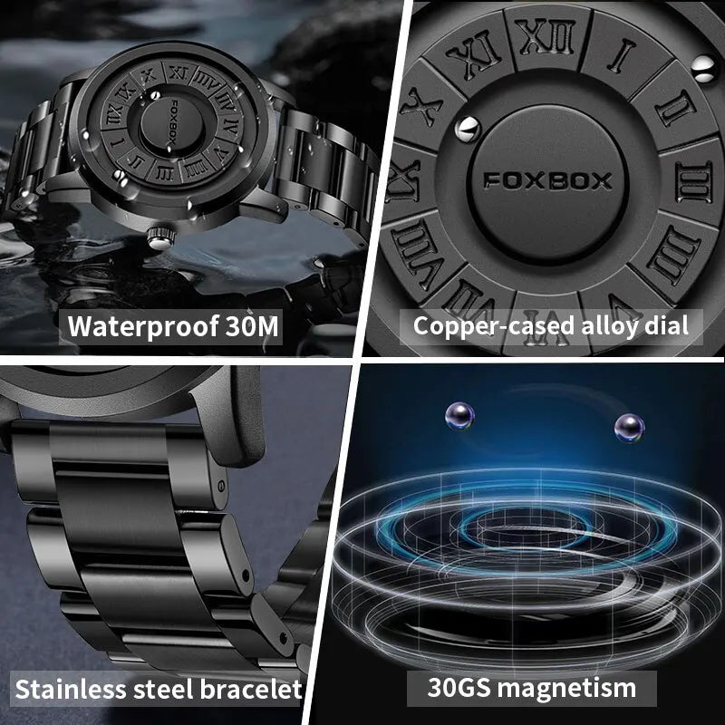 LIGE Luxury Watch Men Creative Scrolling Pointer Magnetic Force Sport Watches Men Quartz Chronograph Man Clock Relogio Masculino