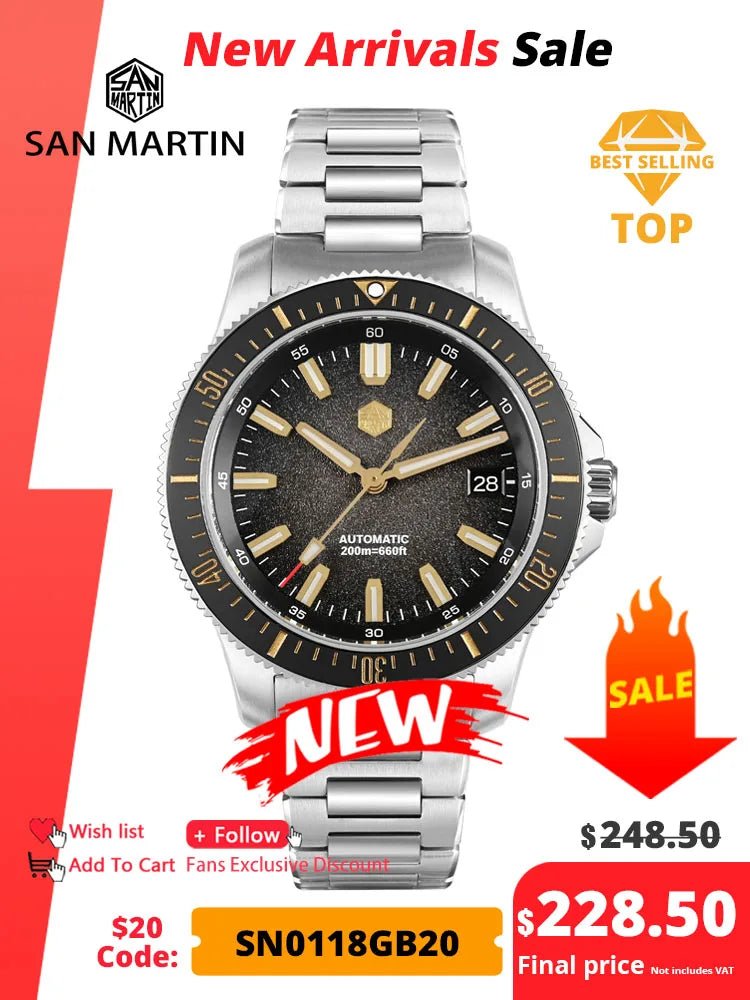 San Martin SN0118 2025 Neue Verbesserte Version 40mm Taucheruhr mit NH35 Uhrwerk - Michas.Zeithaus