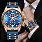 LIGE Luxury Silicone Quartz Watch Sport Chronograph 